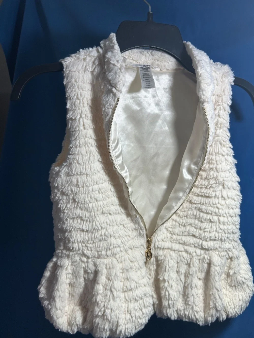 Guess Kids Ivory Faux Fur/Sherpa Vest from Guess